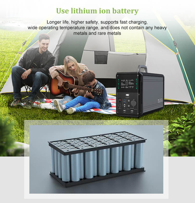 Baterai Lithium Lifepo4 Generator Pembangkit Listrik Tenaga Surya 1500W Untuk Berkemah Di Luar Ruangan