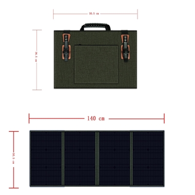 Panel Surya Lipat Polikristalin 100w Portabel Ringan Untuk Luar Ruangan