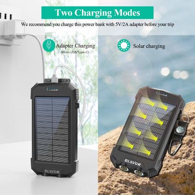 Qi Wireless 10000mAh Portable Charger Solar Power Bank Untuk Ponsel Dan Laptop
