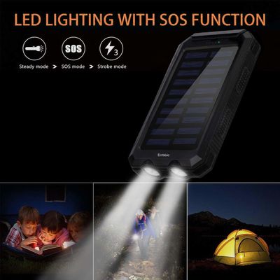 ODM Universal Backup Solar Powered Power Bank Pack Charger 20000mah