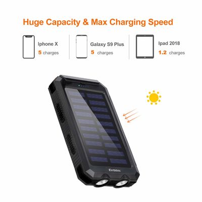 ODM Universal Backup Solar Powered Power Bank Pack Charger 20000mah