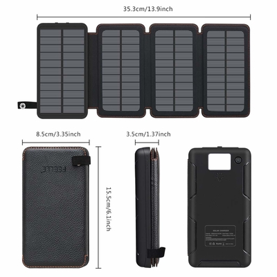 OEM 25000mAh 6W Solar Powered Power Bank Charger Panel Untuk Ponsel