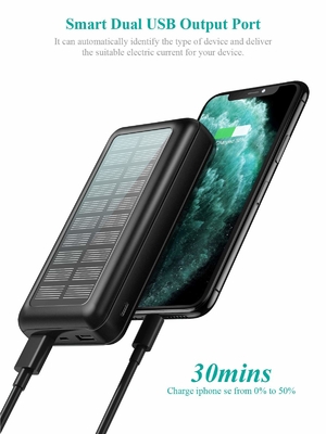 Pengisi Daya Portabel Bertenaga Surya IPX5 Paket Baterai 30000mAh Untuk IPhone