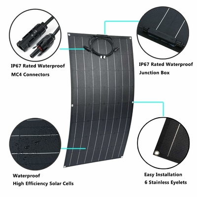 Panel Surya Monokristalin 12V 100w yang Dapat Ditekuk Fleksibel