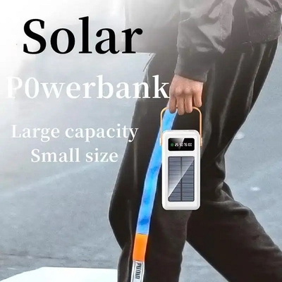 30000mAh 100000mAh 120000Mah Pengisi Daya Surya Kabel Dilepas Bank Tenaga Surya Dengan Lanyard