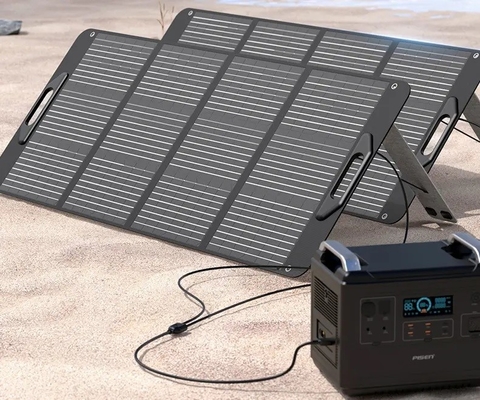 Mini Outdoor 100w Panel Surya Lipat Pengisian Fleksibel Tahan Air Penuh Hitam