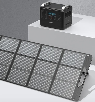 Mini Outdoor 100w Panel Surya Lipat Pengisian Fleksibel Tahan Air Penuh Hitam