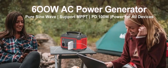 China Manufacturer 600W Portable Lithium Battery Power Station AC DC USB Quick Charge Solar Generator