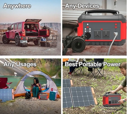 China Manufacturer 600W Portable Lithium Battery Power Station AC DC USB Quick Charge Solar Generator