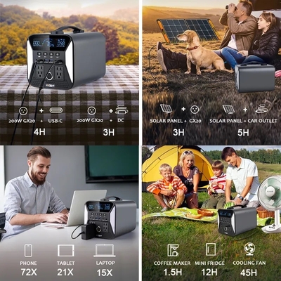 110V 220V Lifepo4 Baterai Off Grid Pembangkit Tenaga Surya Portabel 1000W Pembangkit Listrik Portabel