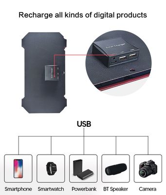 28w solar panel solar lipat kantong fleksibel 12v / 15v dengan power kit untuk berkemah