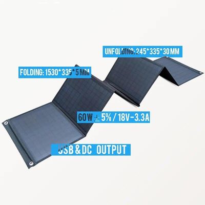 Sistem Panel Surya 120W 300W 600W Pengisian Daya Ponsel Sel Lipat Luar Ruangan Untuk Rumah