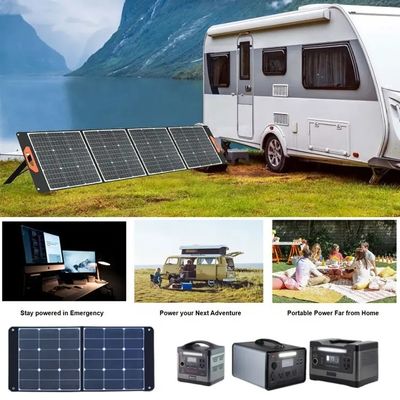 Baru efisiensi tinggi 120w lipat portabel carport berkemah panel surya 100W 200W kafilah solar kit dengan output USB