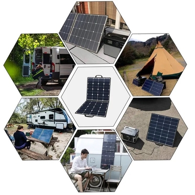 Kualitas Bagus Portable Sunpower 6 Lipat ETFE 60W Lipat Menyerahkan Ukuran Tas Pengisi Daya Panel Tenaga Surya/Solar Panel dengan USB Umum Por