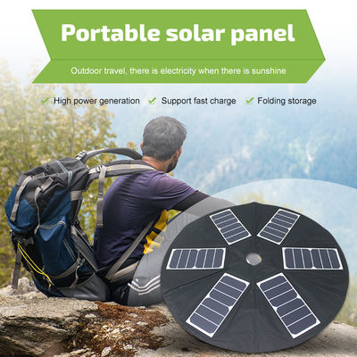Pengisi Daya Panel Surya Lipat Payung Portabel Tahan Air 39w Dengan 2 Output Usb