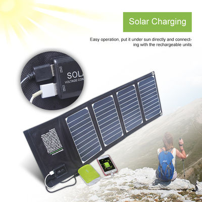 Pengisi Daya Surya 20w Pengisi Daya Panel Surya Lipat Dengan 2 Output Usb Tahan Air
