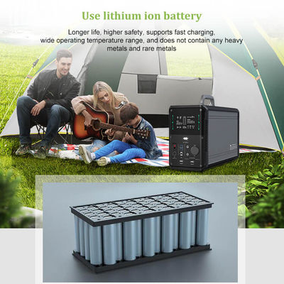 Portable Solar Generator 1500wh Lifepo4 Battery Cell Dengan Outlet Ac Gelombang Sinus Murni