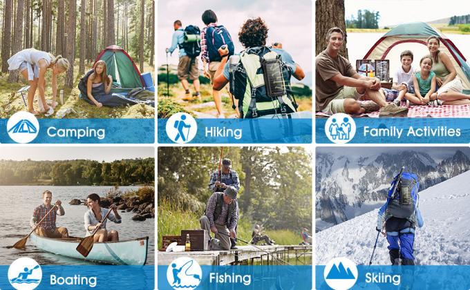 IPX5 Pengisi Daya Bank Daya Tenaga Surya portabel Tahan Air 26800mAh Dengan 3 Kabel Built-In 1