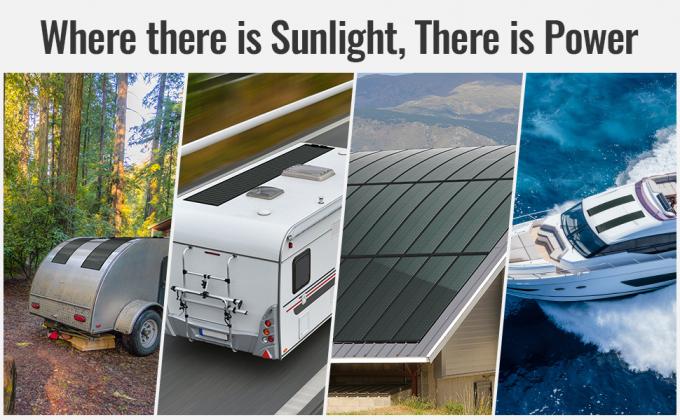 Sel Panel Surya Fleksibel Tipis Monokristalin 200W 12V 2